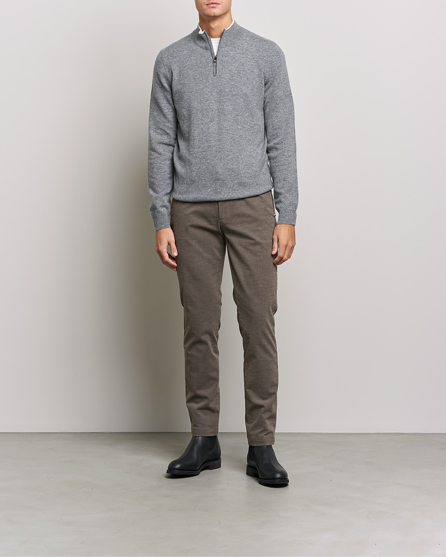 Herre | Gensere | BOSS BLACK | Barlo Lambswool Half Zip Silver