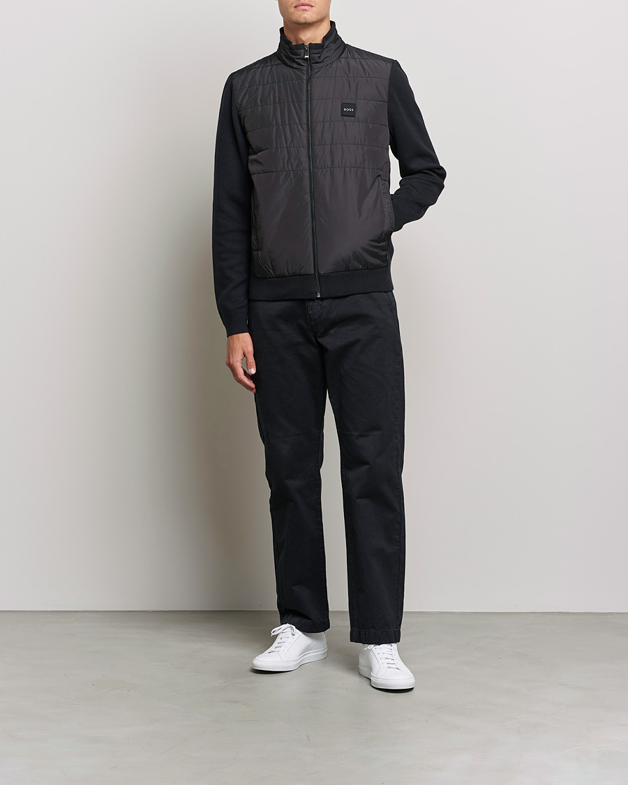 Herre | Gensere | BOSS BLACK | BOSS Lavando Hybrid Full Zip Black