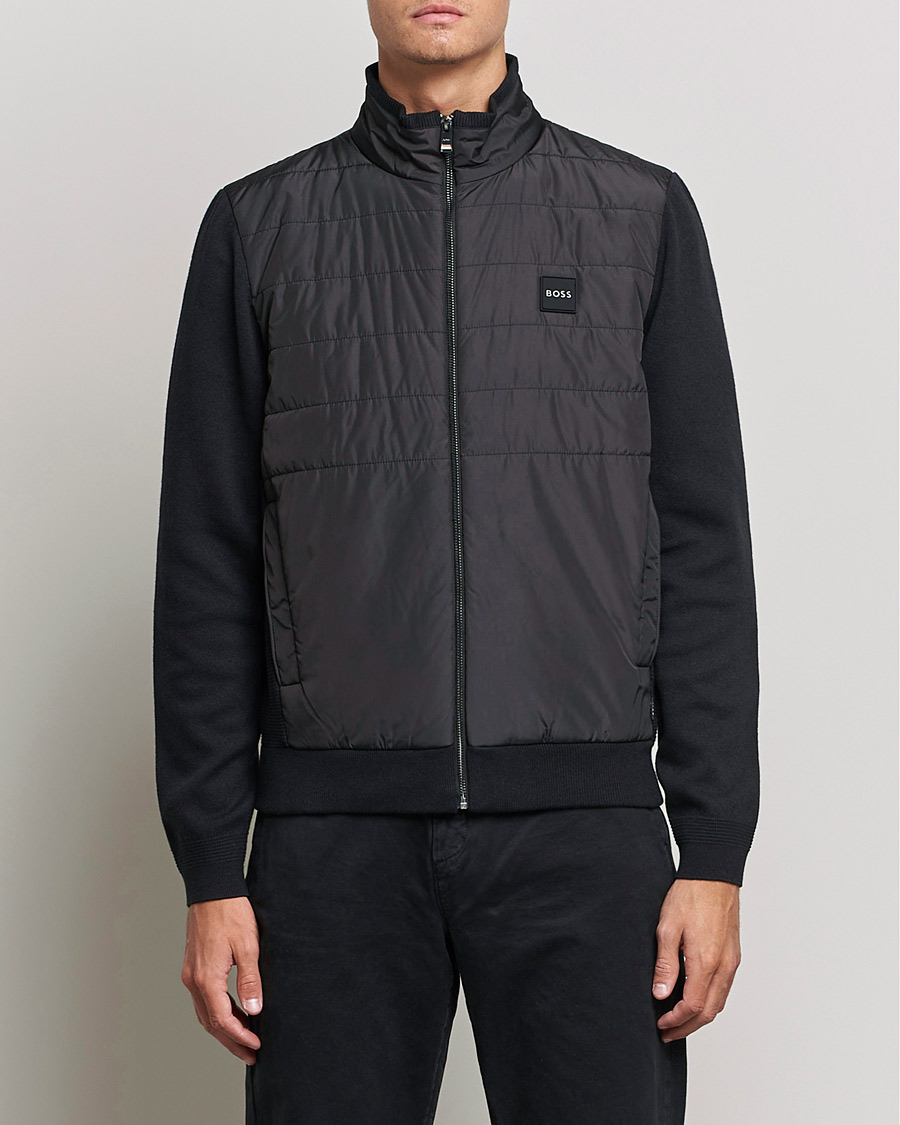 Herre | Gensere | BOSS BLACK | BOSS Lavando Hybrid Full Zip Black