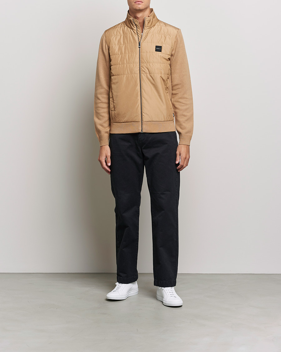 Herre | | BOSS | Lavando Hybrid Full Zip Medium Beige