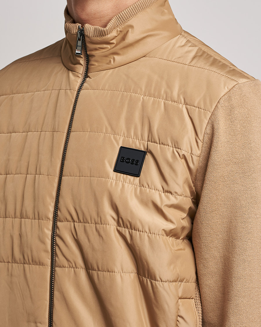 Herre | Gensere | BOSS BLACK | BOSS Lavando Hybrid Full Zip Medium Beige