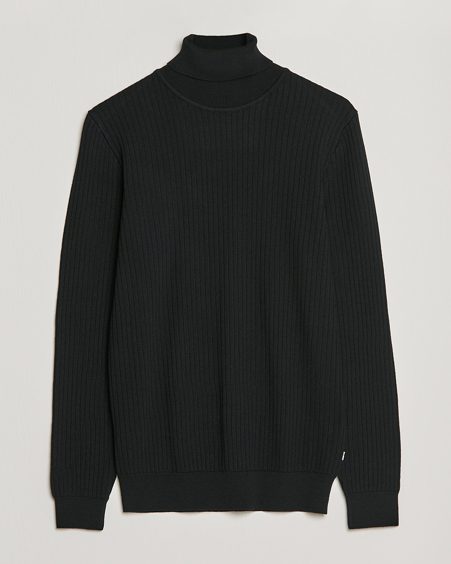 Herre | Gensere | BOSS BLACK | Lanerio Chunky Structured Polo Black