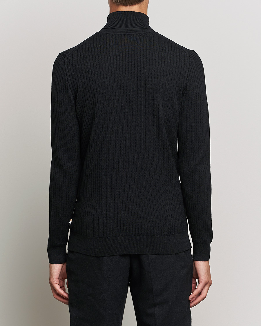 Herre | Gensere | BOSS BLACK | Lanerio Chunky Structured Polo Black