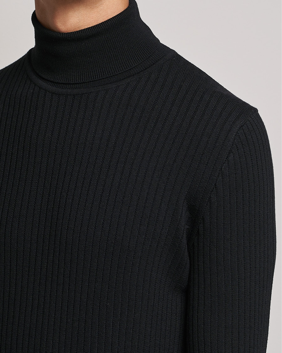 Herre | Gensere | BOSS BLACK | Lanerio Chunky Structured Polo Black