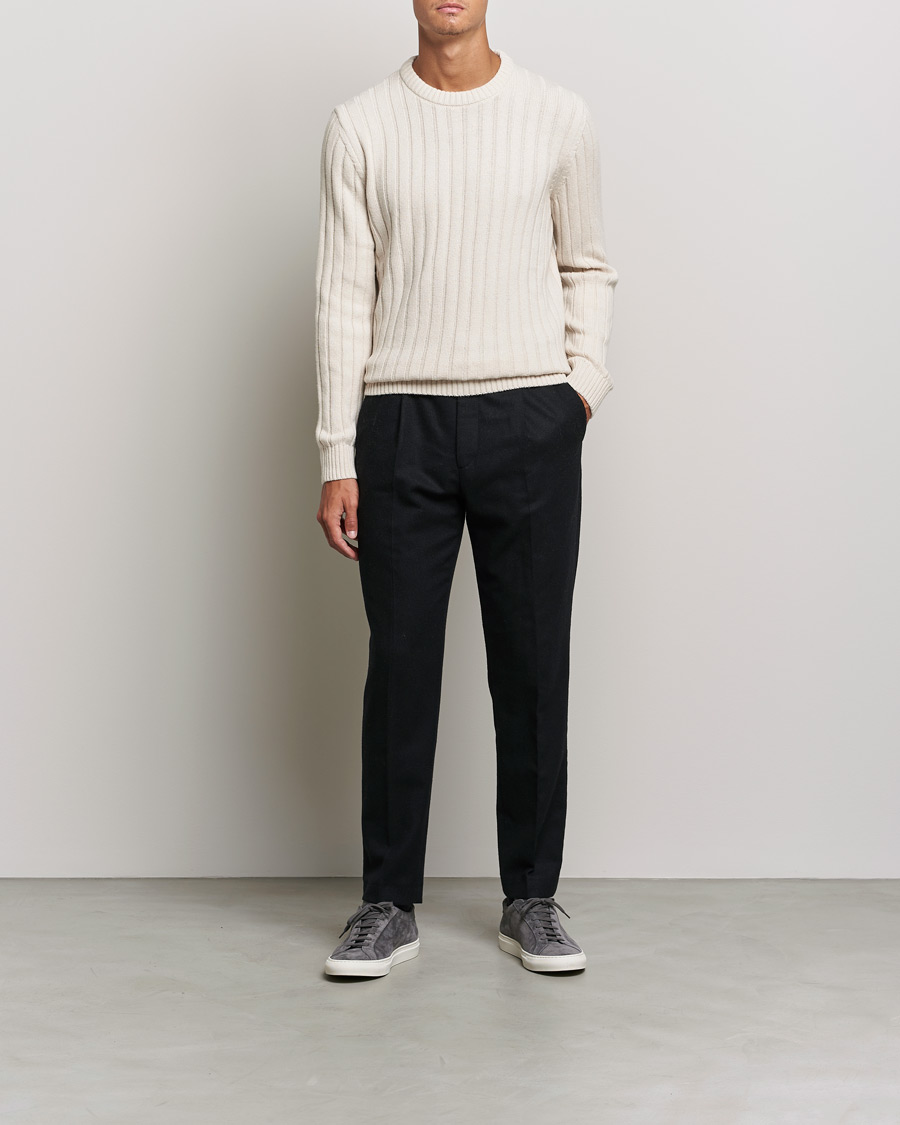 Herre |  | BOSS | Laaron Structured Knitted Sweater Open White