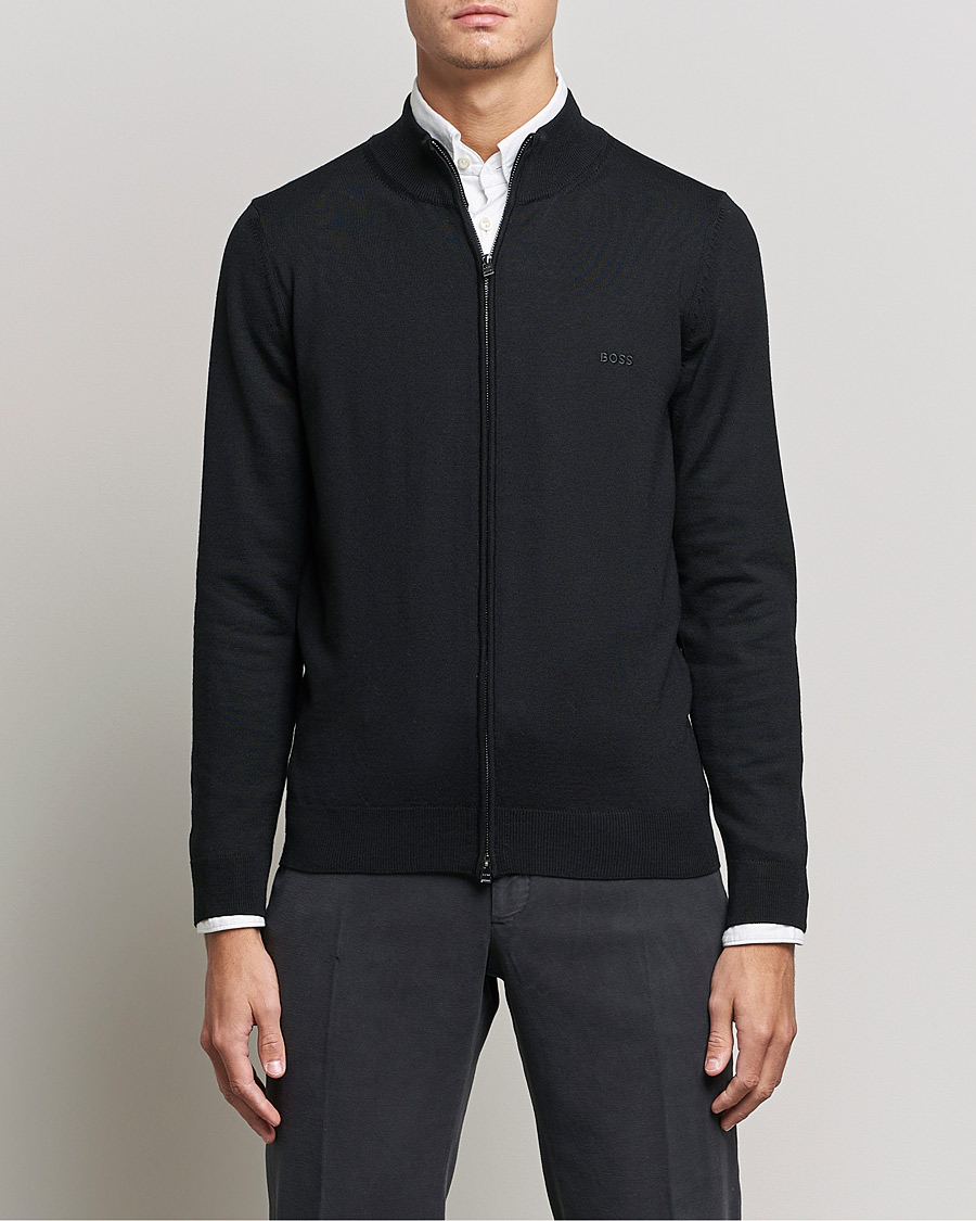 Herre | Gensere | BOSS | Balonso Full Zip Sweater Black
