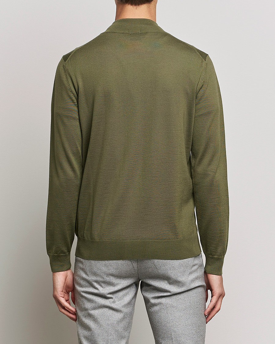 Herre | Gensere | BOSS BLACK | Balonso Full Zip Sweater Open Green