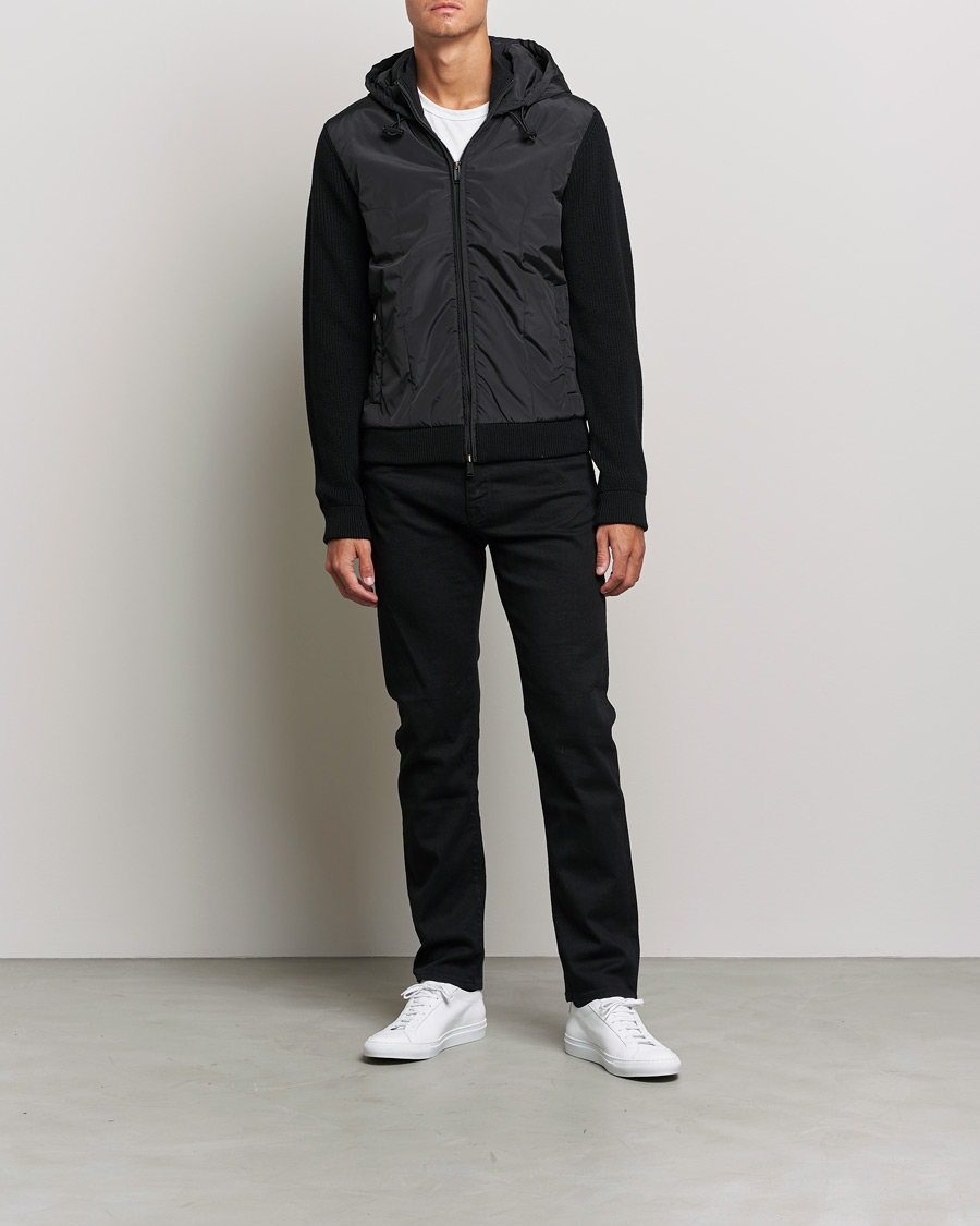 Herre | Gensere | BOSS BLACK | BOSS Lifo Hybrid Hooded Full Zip Black