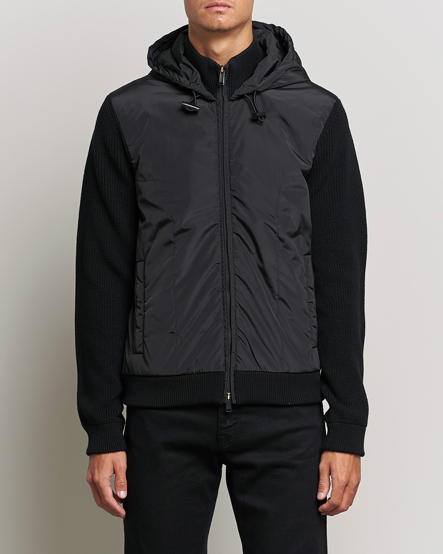 Herre | Gensere | BOSS BLACK | BOSS Lifo Hybrid Hooded Full Zip Black
