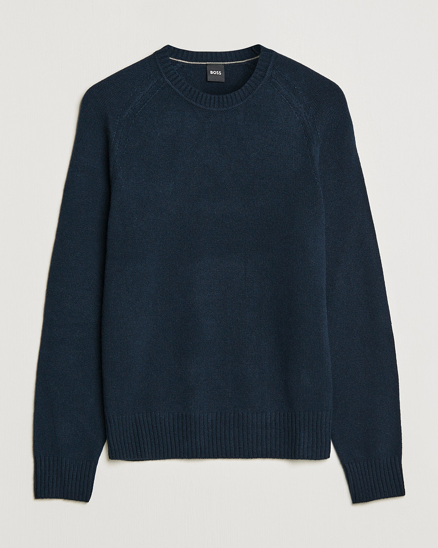 Herre | Gensere | BOSS BLACK | BOSS Lolive Knitted Sweater Dark Blue