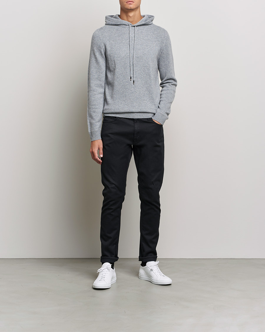 Herre | Gensere | BOSS BLACK | BOSS Tailored Luxus Cashmere Hoodie Silver