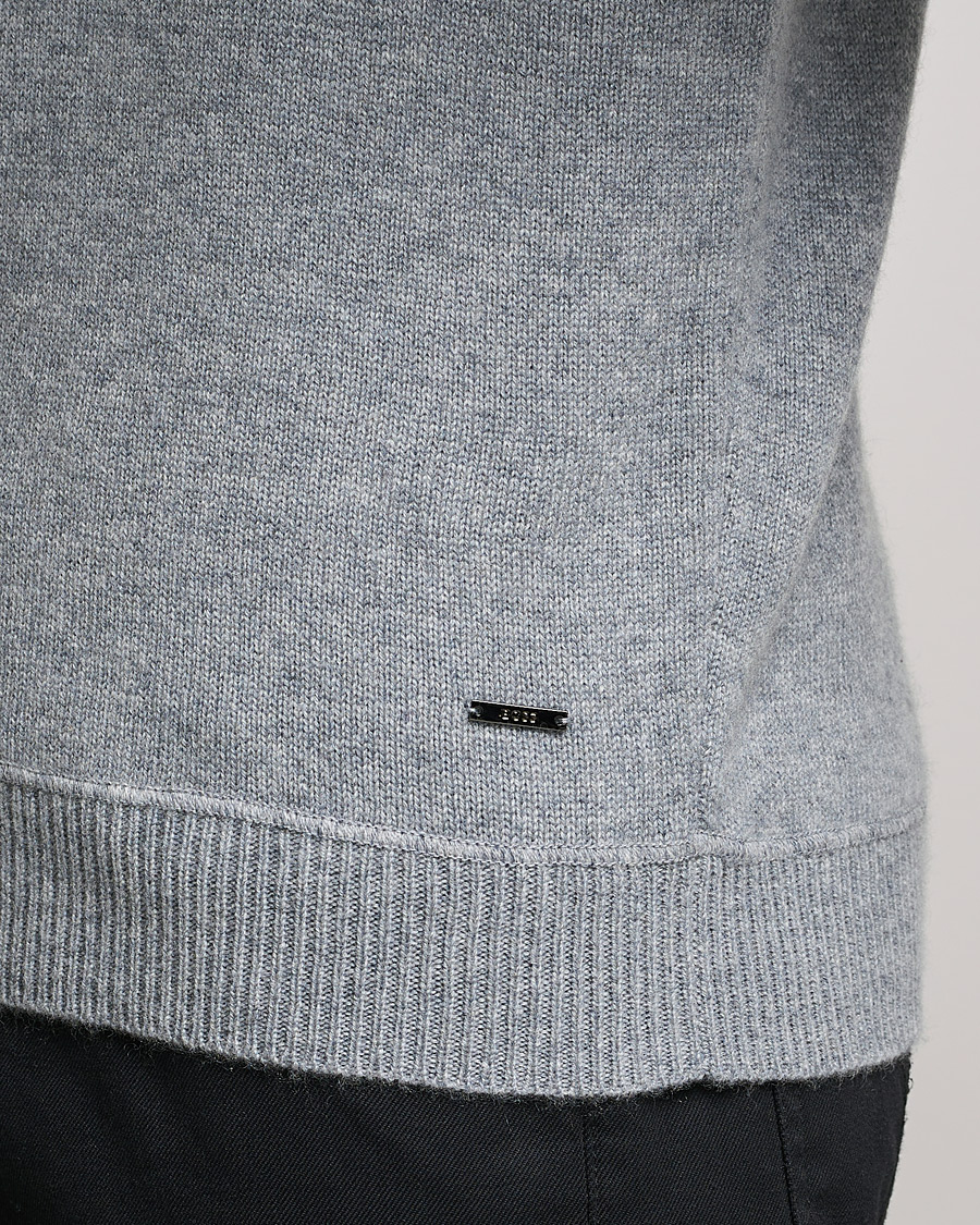 Herre | Gensere | BOSS BLACK | BOSS Tailored Luxus Cashmere Hoodie Silver