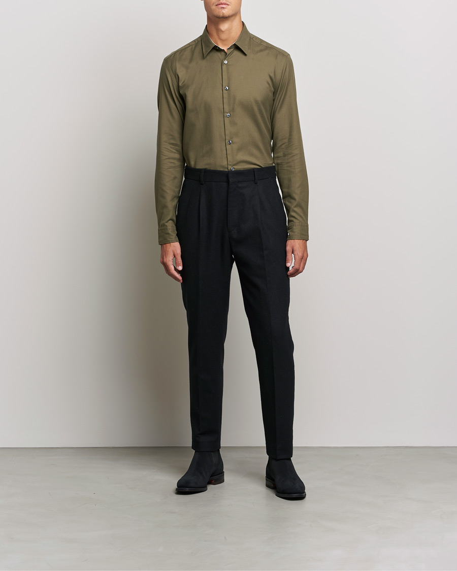 Herre | Skjorter | BOSS | Liam Flannel Shirt Open Green