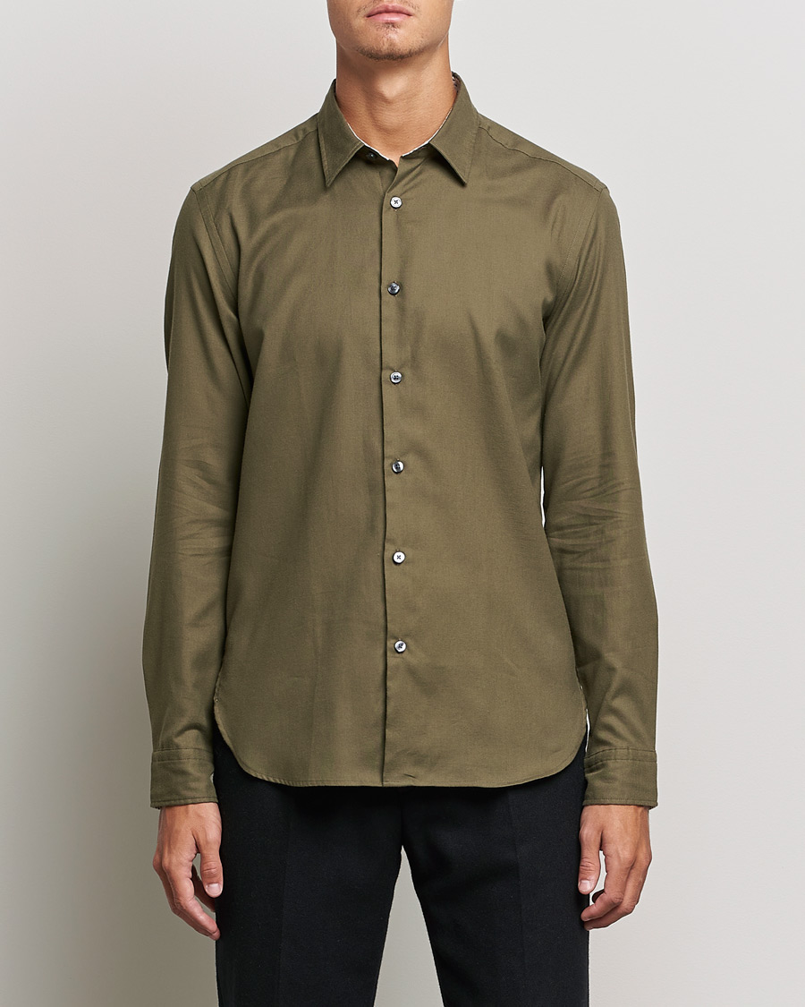 Herre | Flanellskjorter | BOSS | Liam Flannel Shirt Open Green