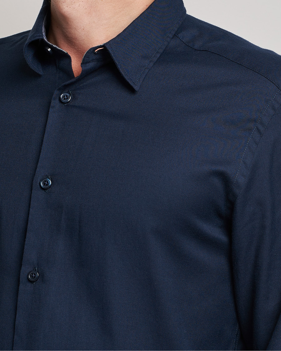 Herre | Skjorter | BOSS BLACK | Liam Flannel Shirt Dark Blue