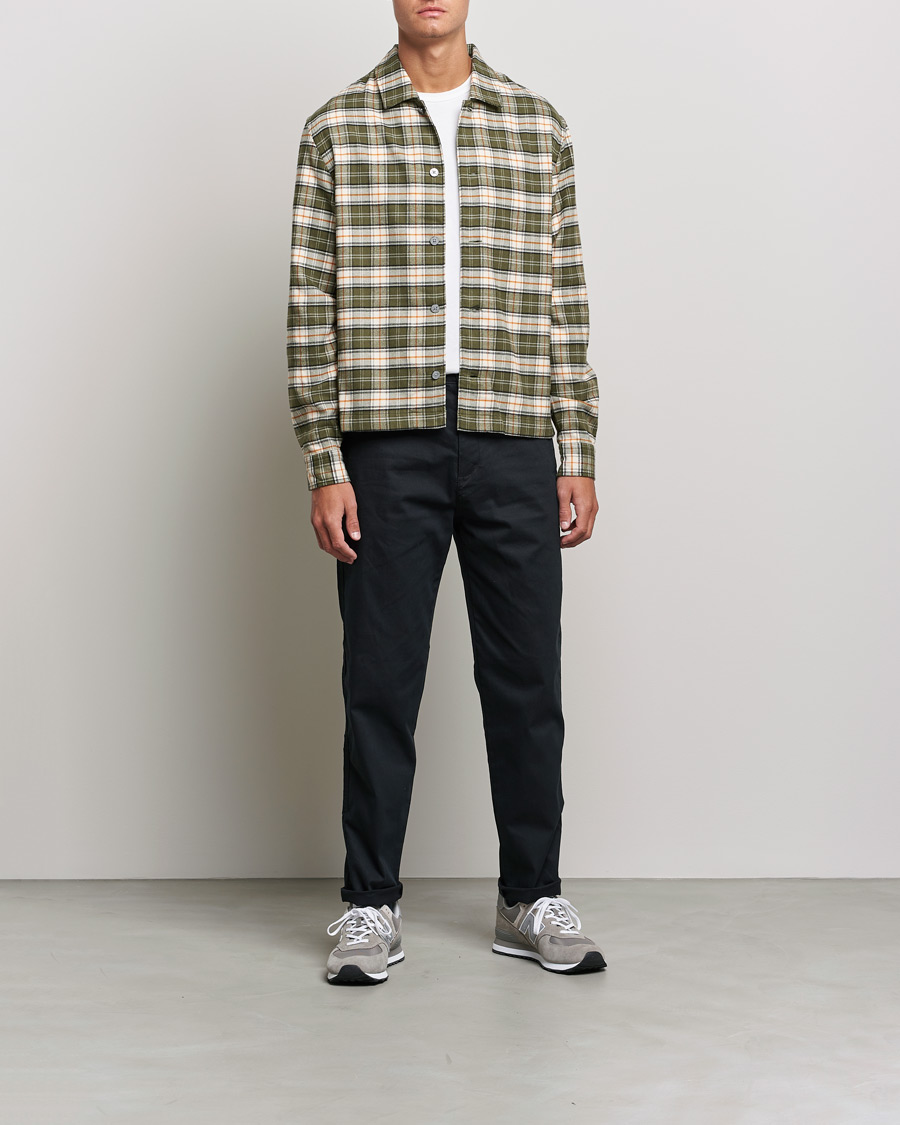 Herre | Skjorter | BOSS BLACK | Nolan Check Flannel Shirt Open Green