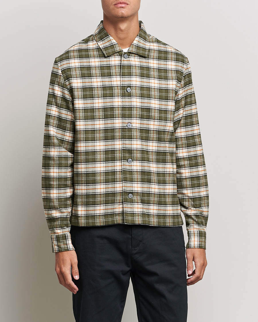 Herre |  | BOSS | Nolan Check Flannel Shirt Open Green