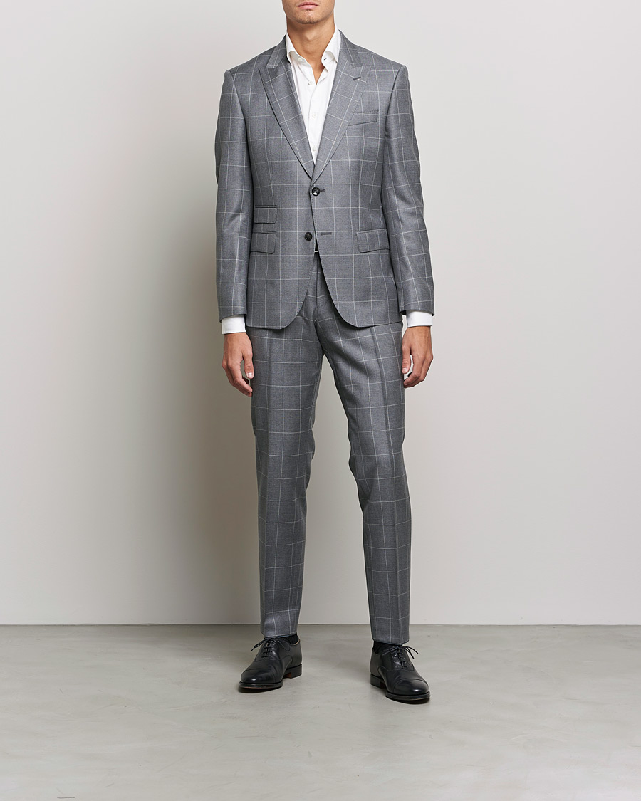 Herre |  | BOSS | Huge Wool Checked Suit Silver