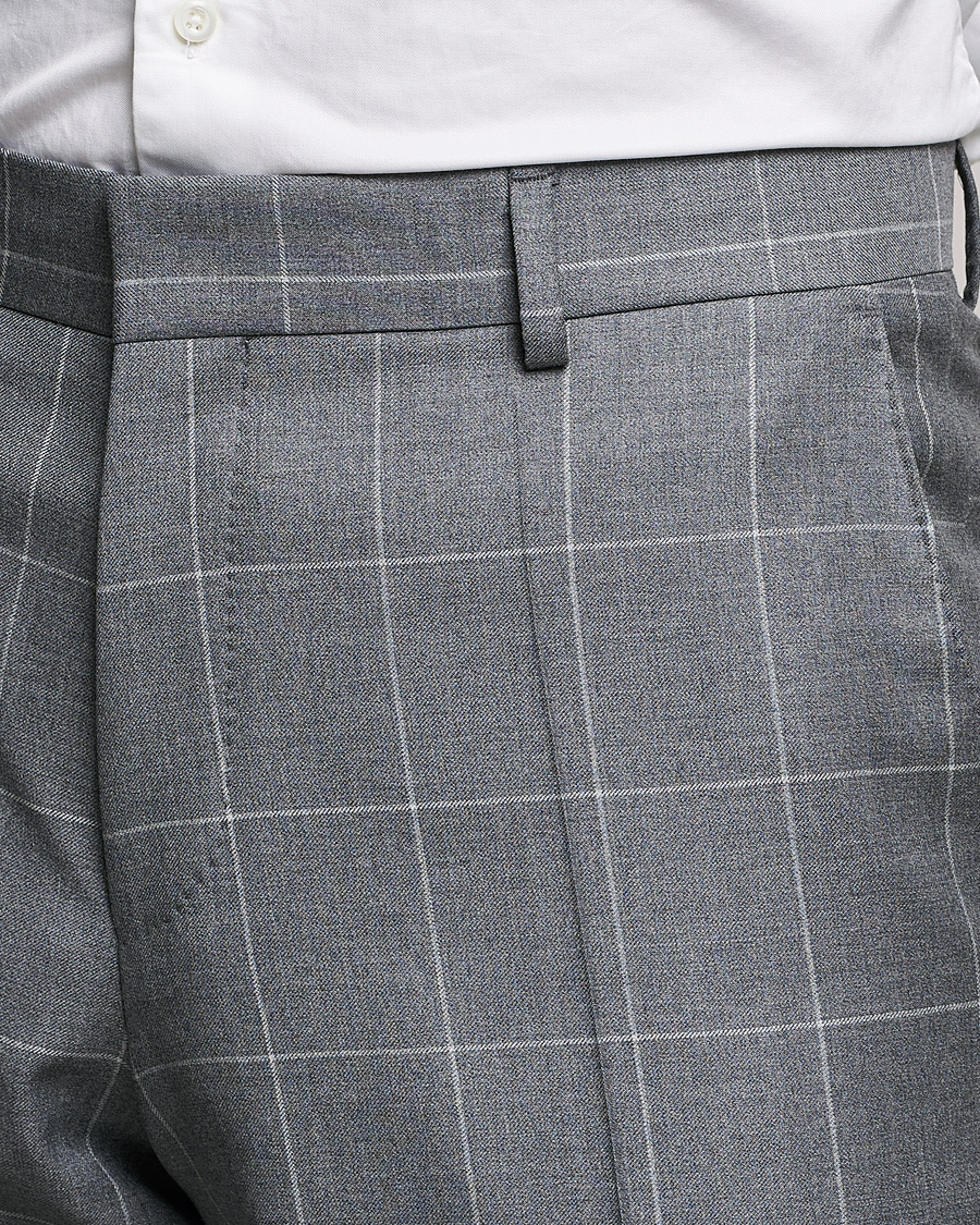 Herre | Dresser | BOSS | Huge Wool Checked Suit Silver