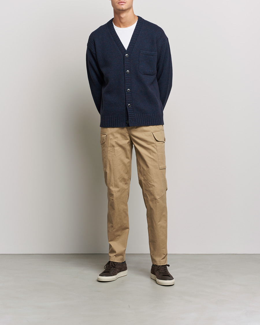 Herre | Gensere | BOSS ORANGE | BOSS Casual Kouzzle Knitted Cardigan Dark Blue