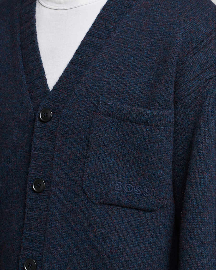Herre | Gensere | BOSS ORANGE | BOSS Casual Kouzzle Knitted Cardigan Dark Blue
