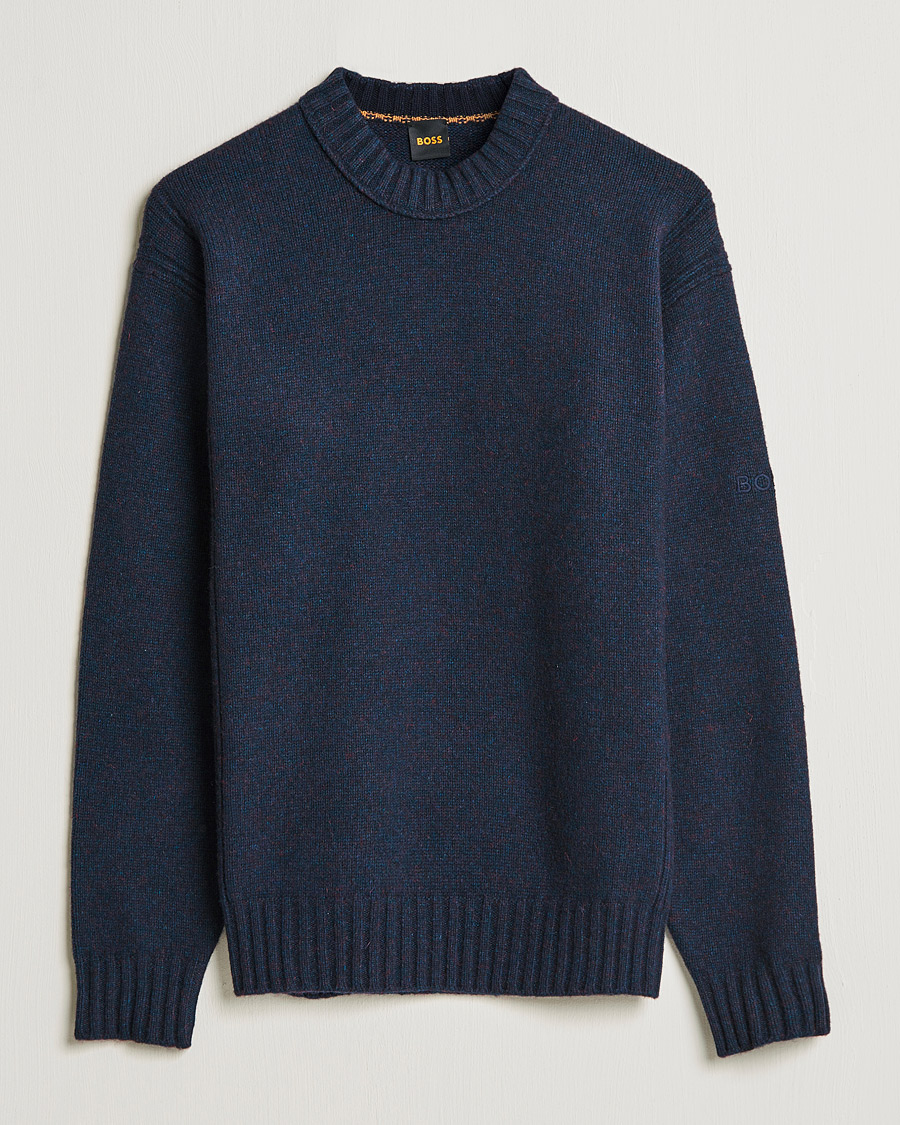 Herre | Gensere | BOSS ORANGE | BOSS Casual Ashetland Knitted Sweater Dark Blue