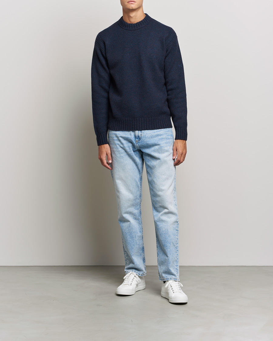 Herre | Gensere | BOSS ORANGE | BOSS Casual Ashetland Knitted Sweater Dark Blue