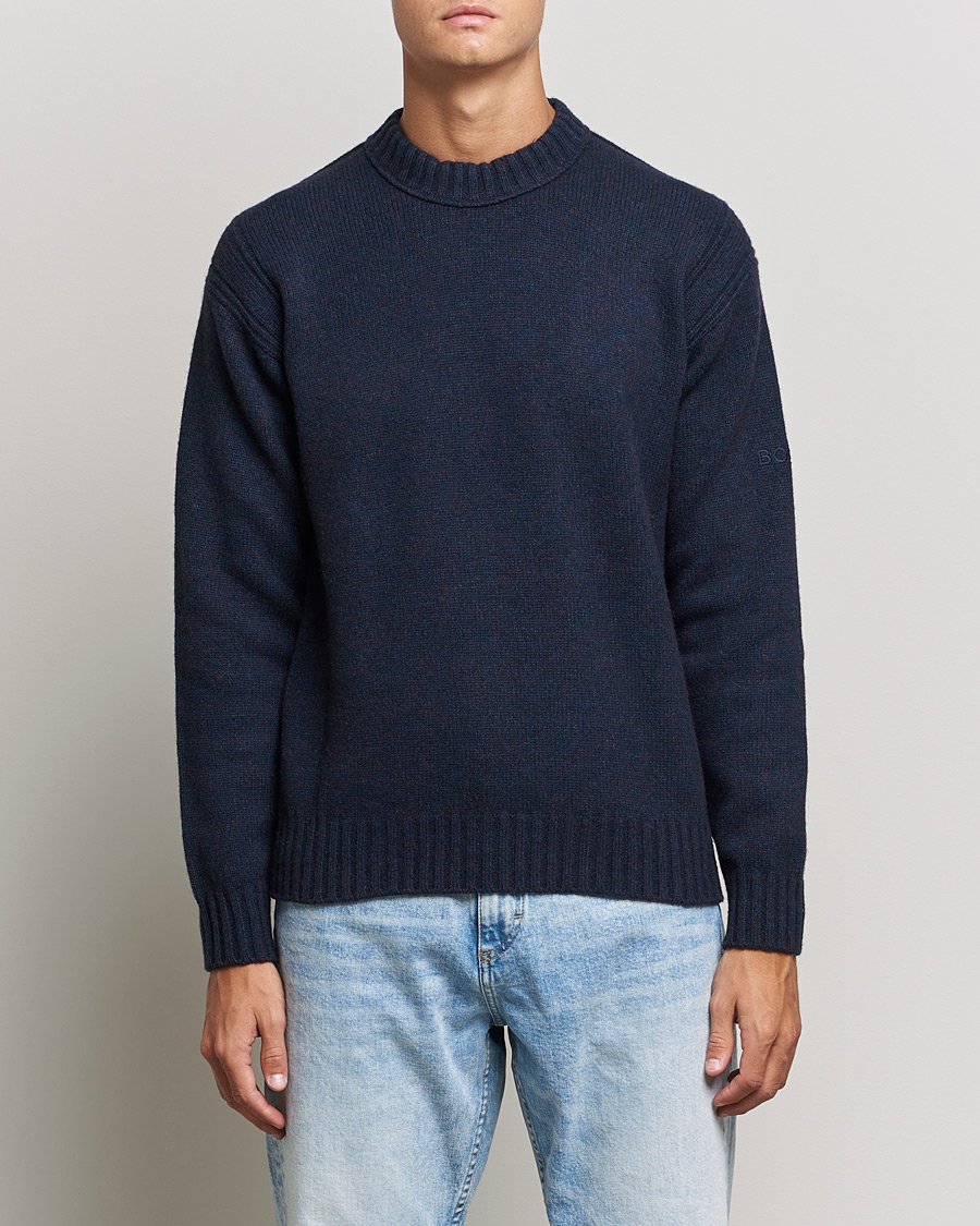 Herre | Gensere | BOSS ORANGE | BOSS Casual Ashetland Knitted Sweater Dark Blue