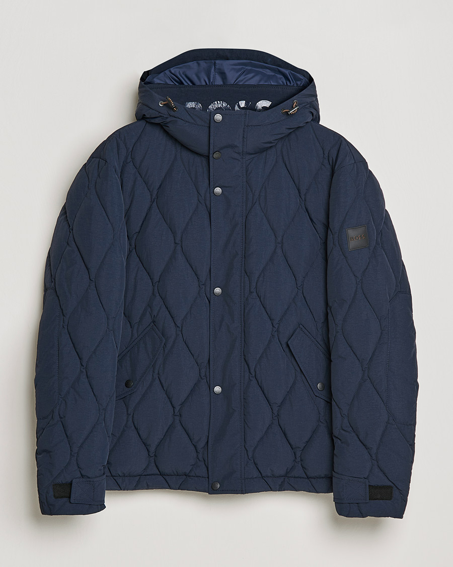 Herre | Jakker | BOSS ORANGE | Onlet Quilted Down Jacket Dark Blue