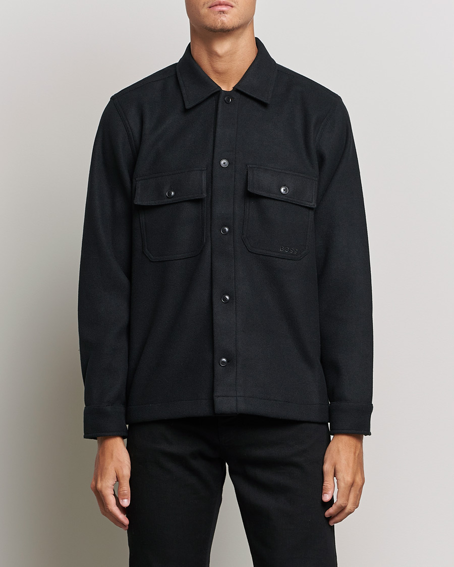 Herre | Skjorter | BOSS ORANGE | Lovvo Pocket Overshirt Black