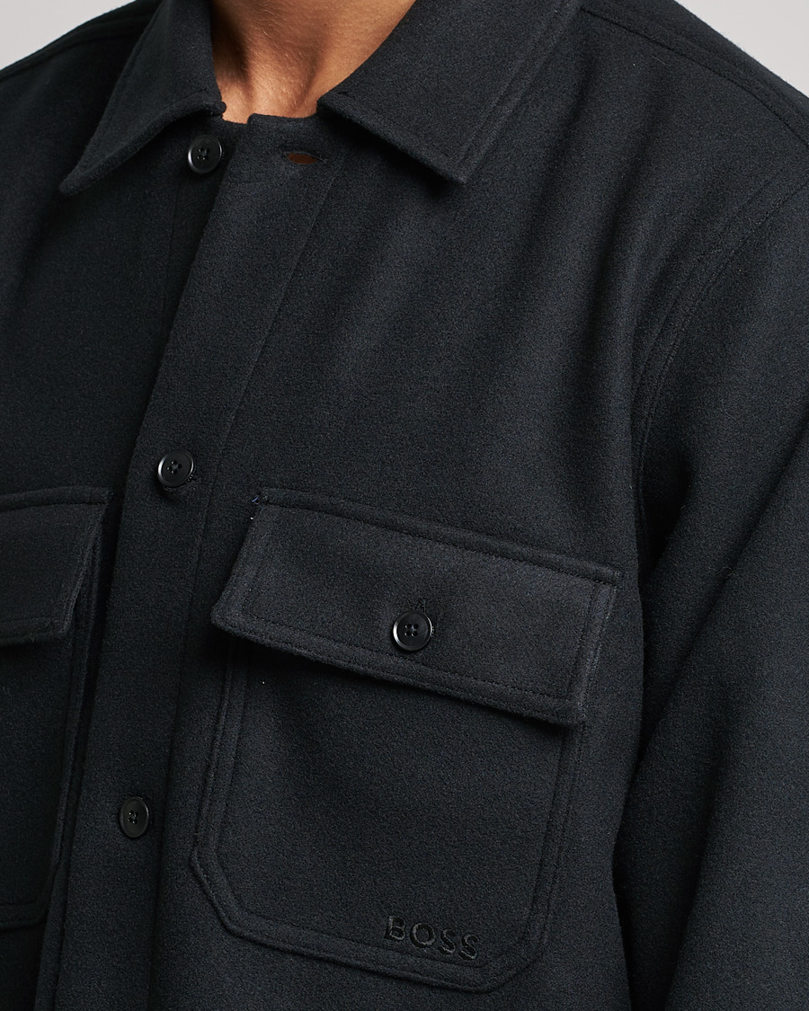 Herre | Skjorter | BOSS ORANGE | Lovvo Pocket Overshirt Black