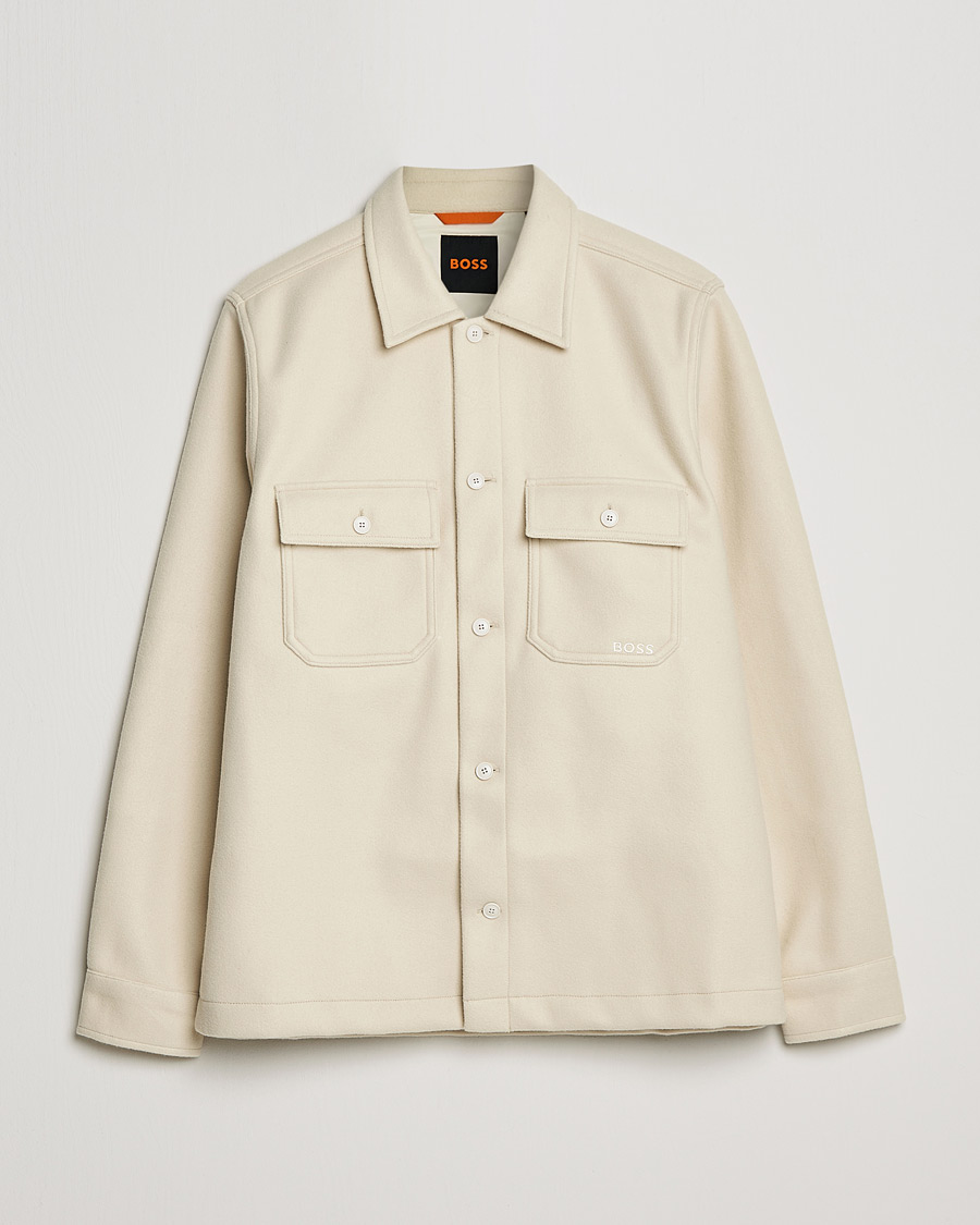 Herre | Skjorter | BOSS ORANGE | Lovvo Pocket Overshirt Open White