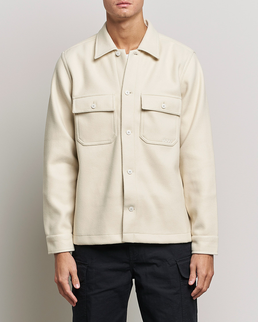 Herre | Skjorter | BOSS ORANGE | Lovvo Pocket Overshirt Open White