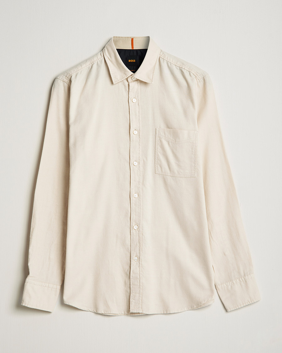 Herre | Skjorter | BOSS ORANGE | Relegant Flannel Shirt Open White