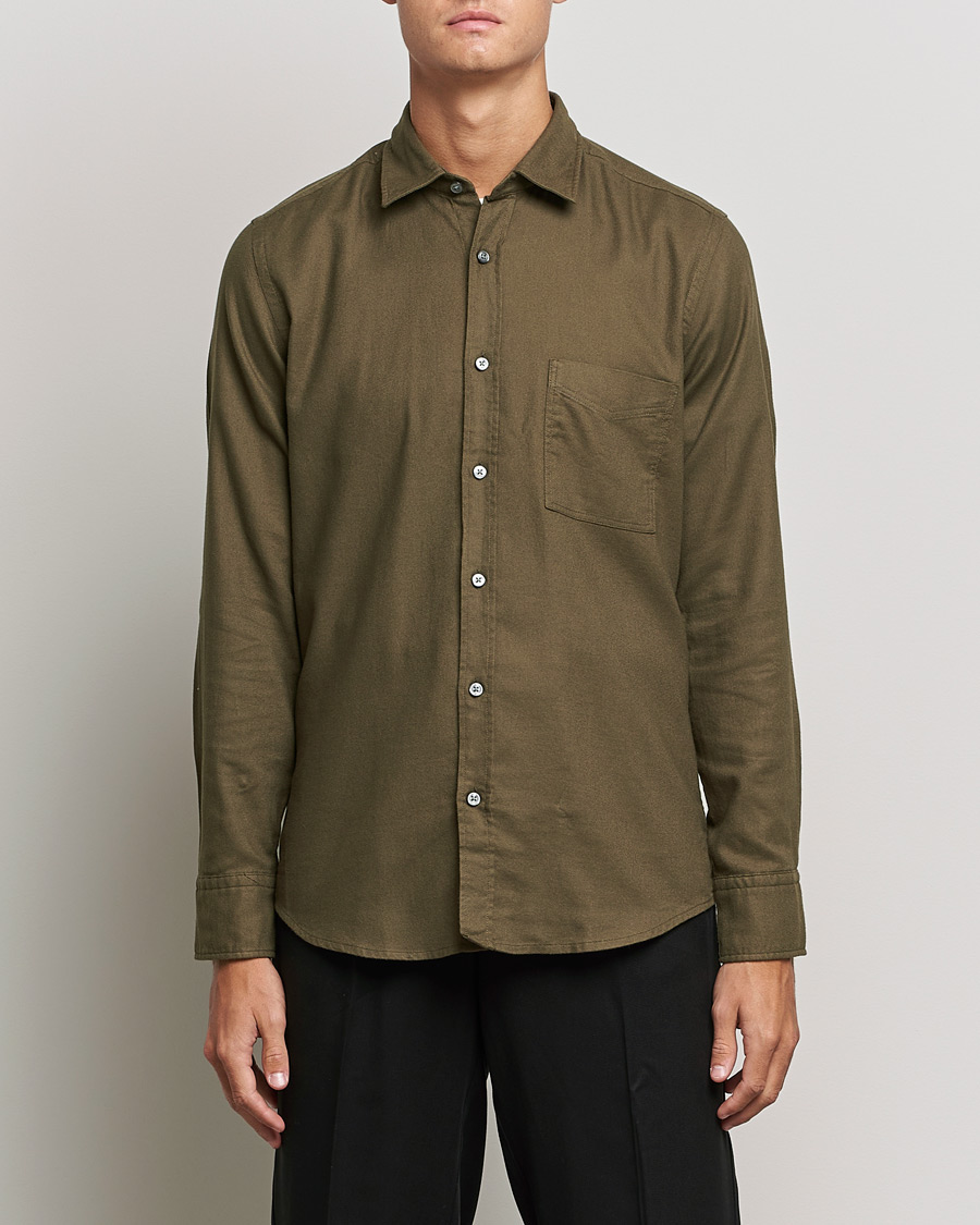 Herre | Flanellskjorter | BOSS Casual | Relegant Flannel Shirt Dark Green