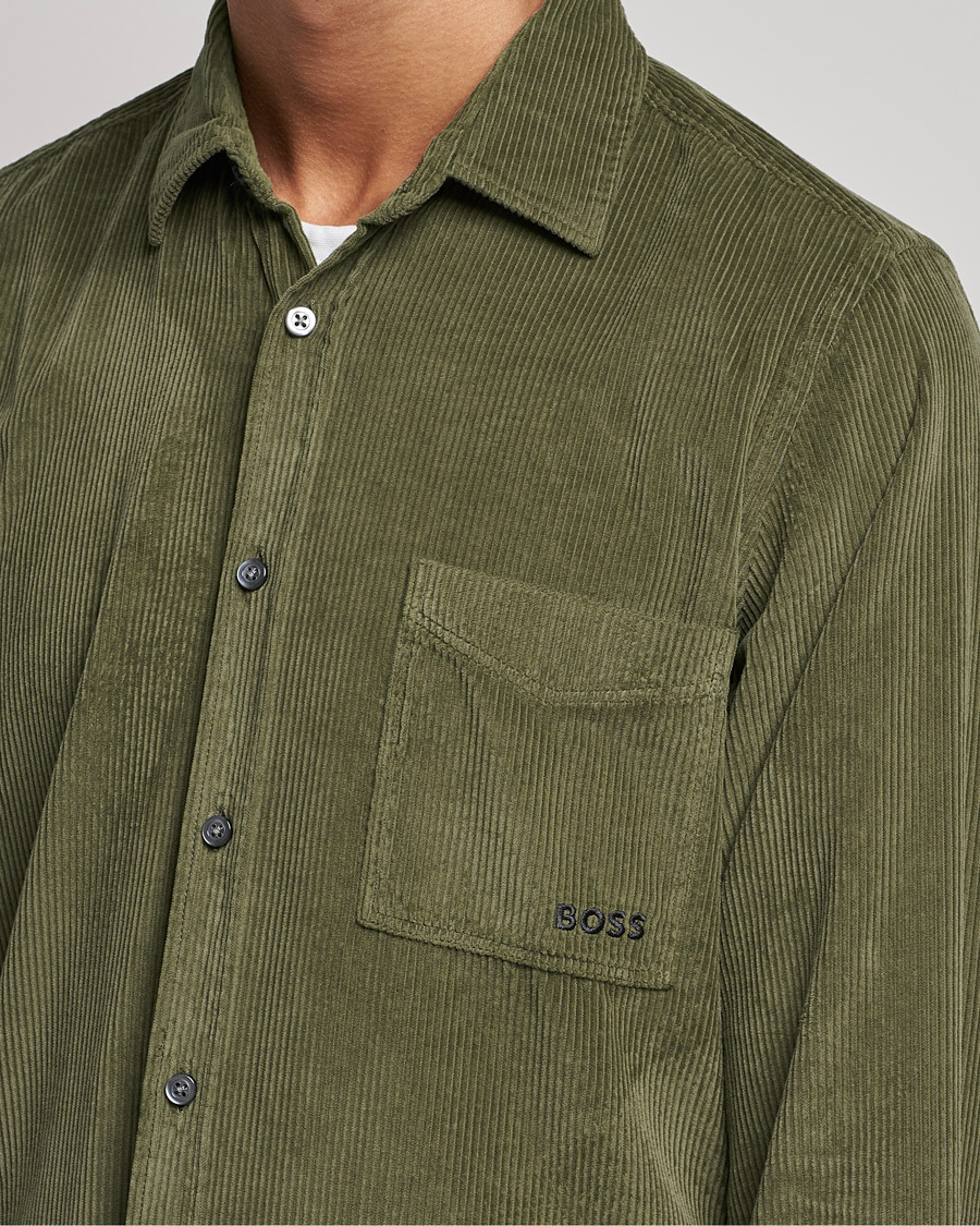 Herre | Skjorter | BOSS ORANGE | Relegant Corduroy Shirt Dark Green