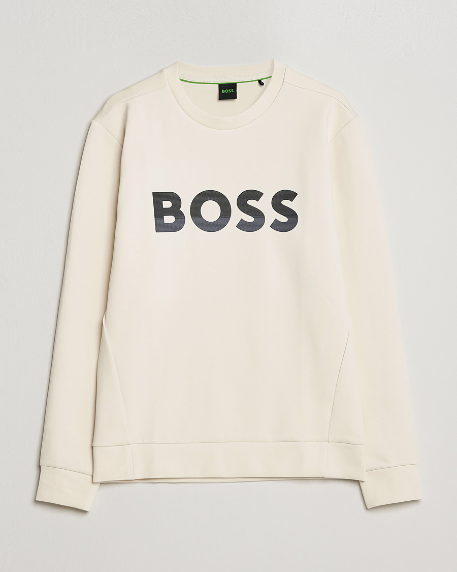 Herre | Gensere | BOSS GREEN | BOSS Athleisure Salbo Logo Sweatshirt Open White
