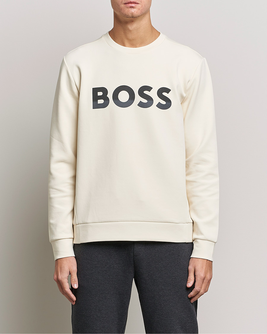 Herre | Gensere | BOSS GREEN | BOSS Athleisure Salbo Logo Sweatshirt Open White