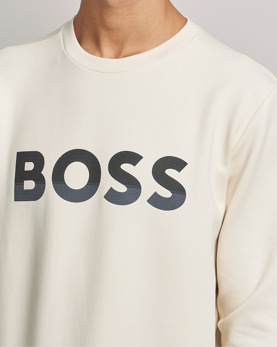 Herre | Gensere | BOSS GREEN | BOSS Athleisure Salbo Logo Sweatshirt Open White