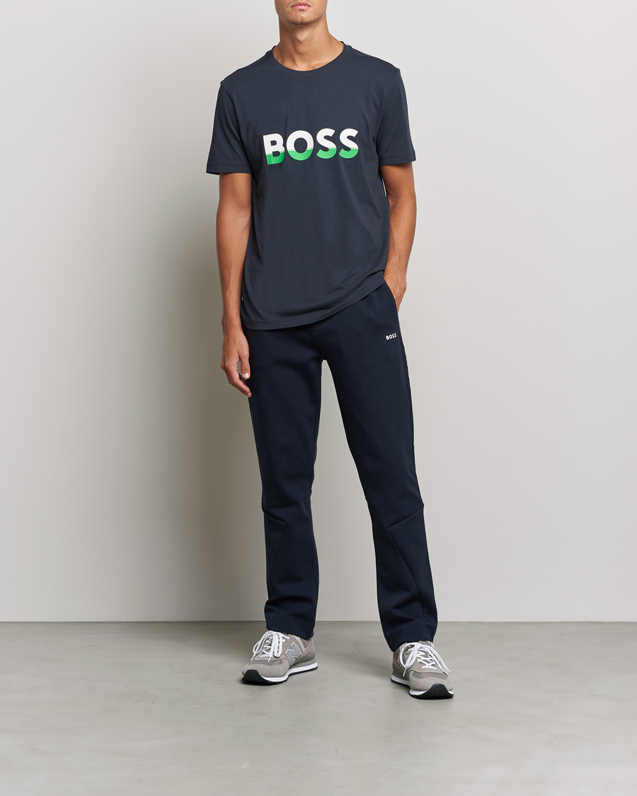 Herre |  | BOSS Athleisure | Logo Crew Neck T-Shirt Dark Blue