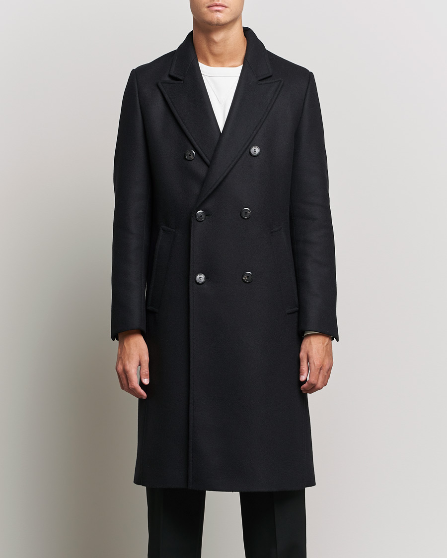 Herre | Jakker | HUGO | Miroy Wool Double Breasted Coat Black