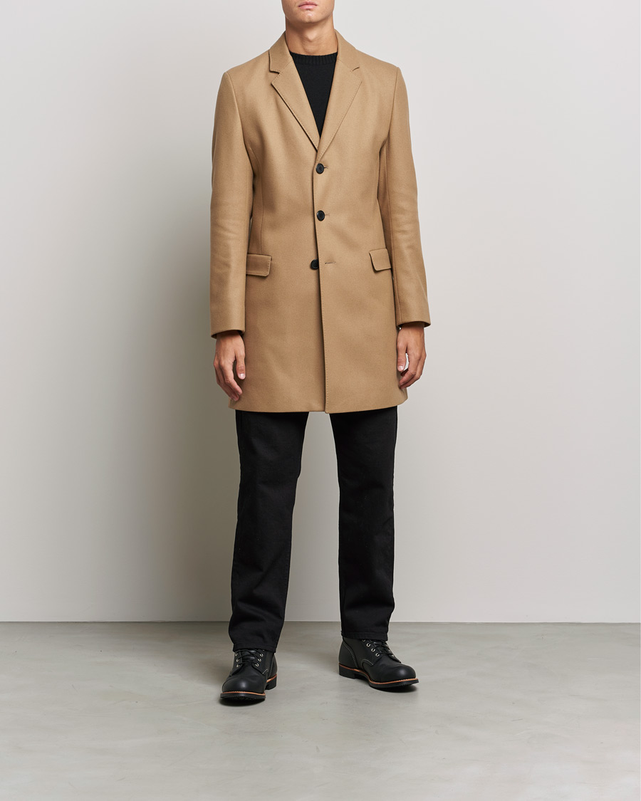 Herre | Jakker | HUGO | Migor Wool Coat Medium Beige