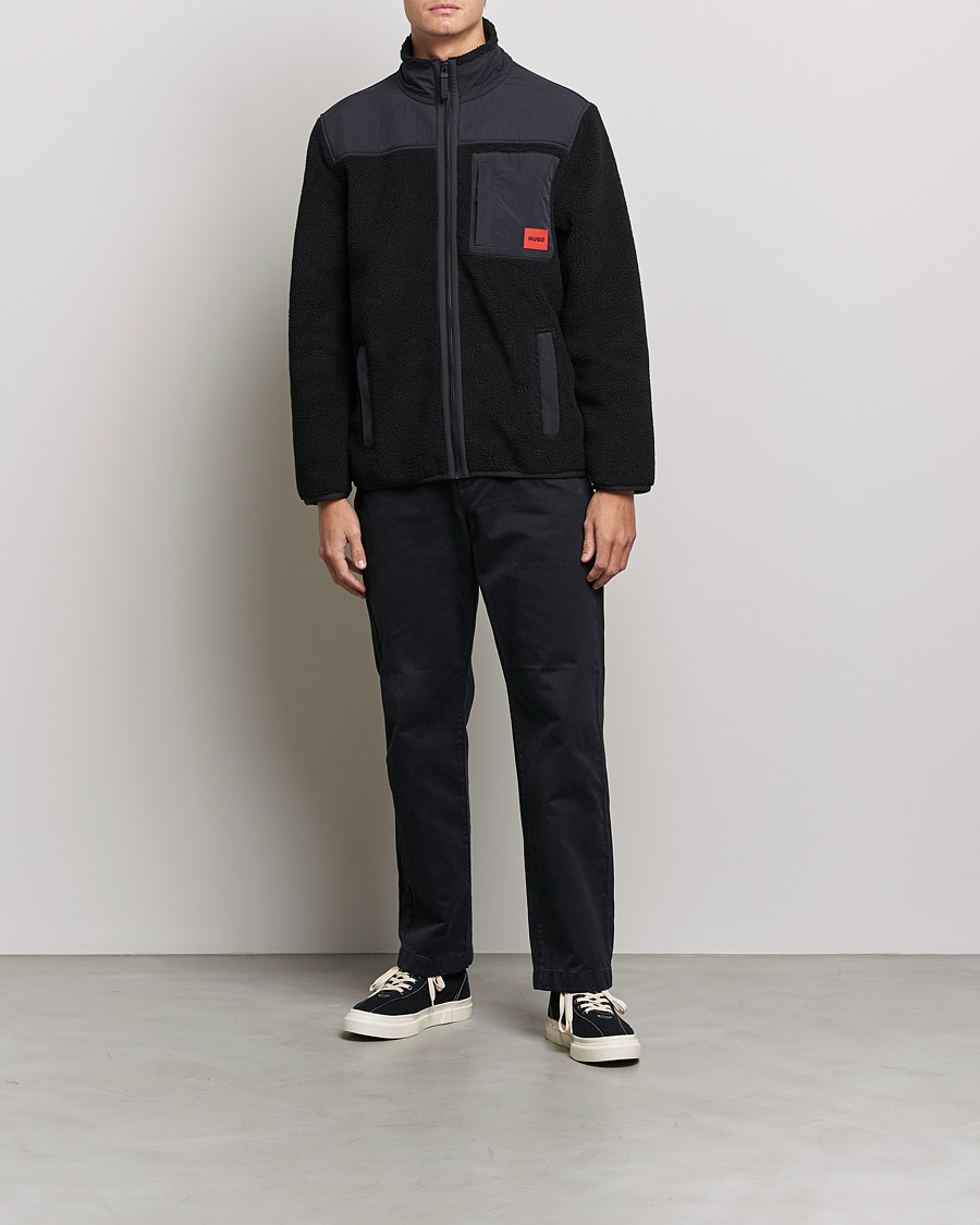 Herre | Gensere | HUGO | Demongras Teddy Full Zip Black