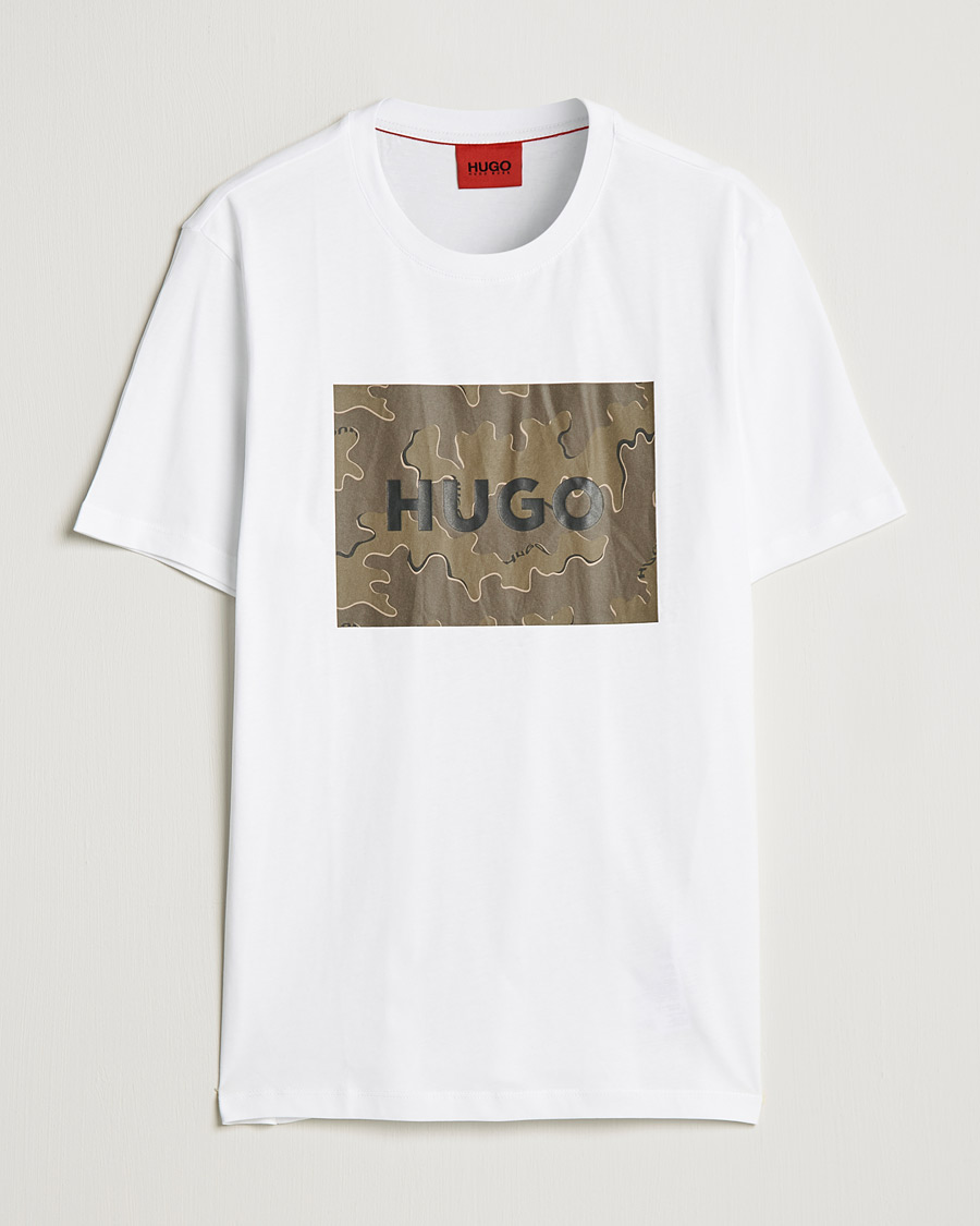 Herre | T-Shirts | HUGO | Dulive Logo Crew Neck T-Shirt White