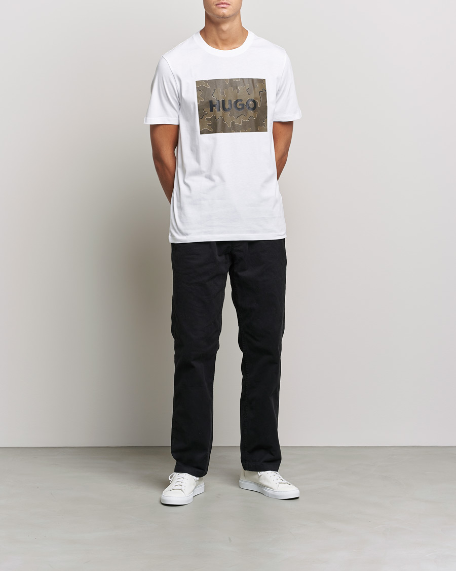 Herre | T-Shirts | HUGO | Dulive Logo Crew Neck T-Shirt White