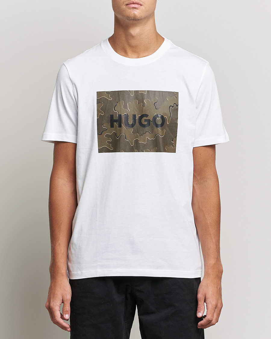 Herre | T-Shirts | HUGO | Dulive Logo Crew Neck T-Shirt White