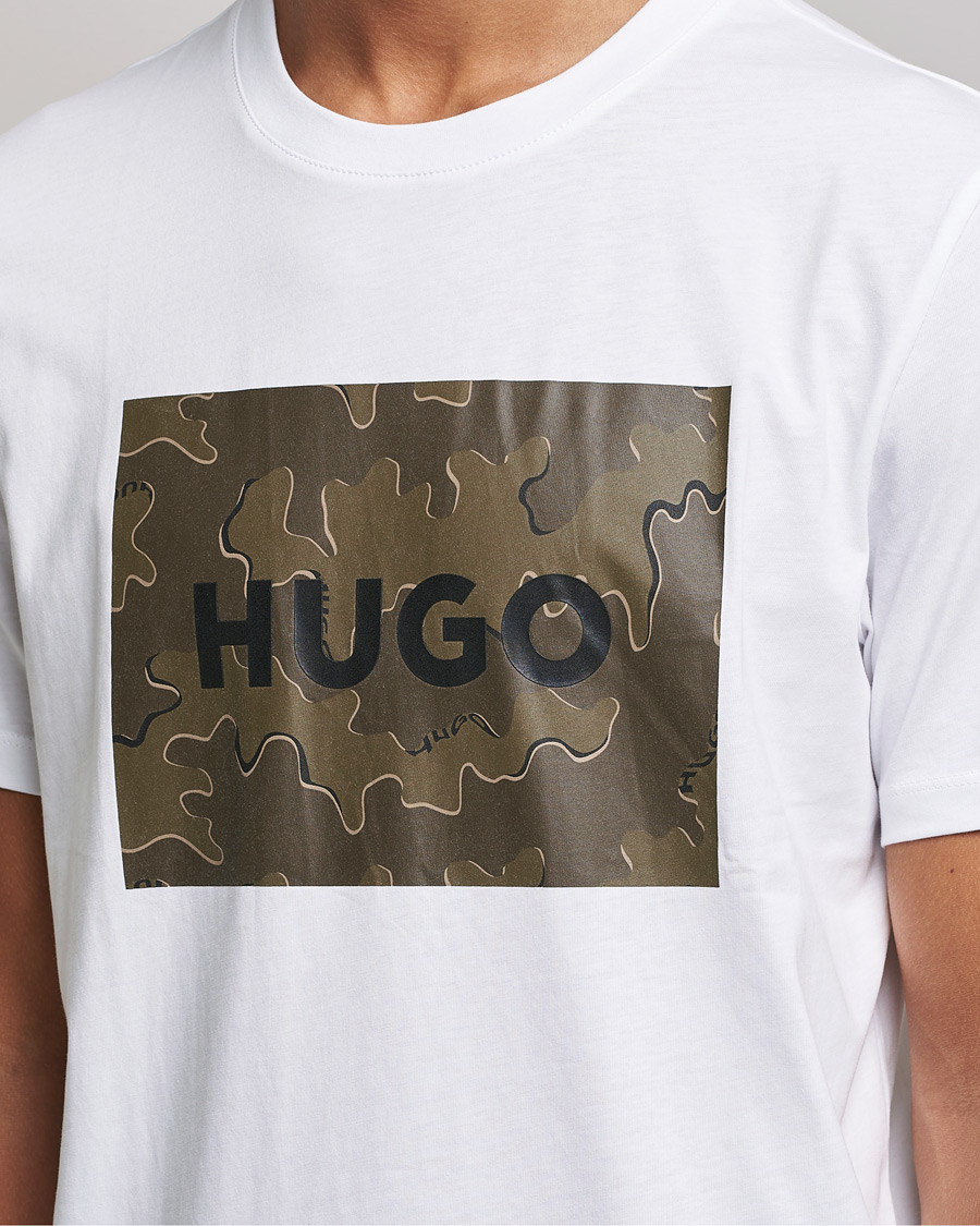 Herre | T-Shirts | HUGO | Dulive Logo Crew Neck T-Shirt White