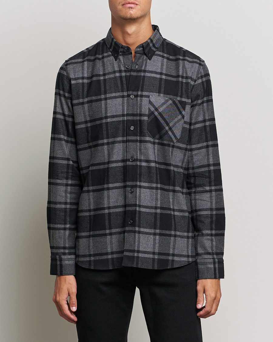 Herre | Skjortejakke | HUGO | Ermann Checked Overshirt Black