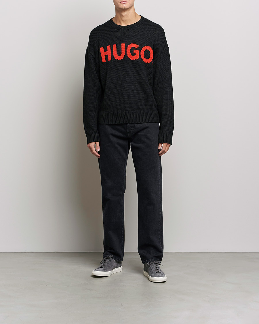 Herre | Gensere | HUGO | Slogonon Knitted Sweater Black