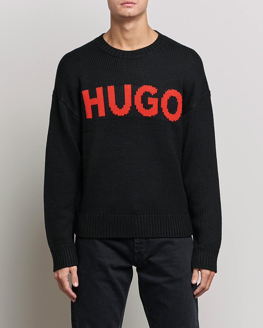 Herre |  | HUGO | Slogonon Knitted Sweater Black